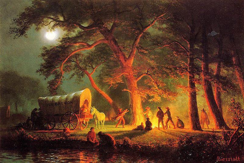 Albert Bierstadt Oregon Trail (Campfire) oil painting picture
